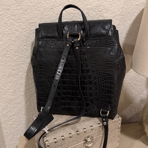 NWT BRAHMIN SADIE BACKPACK BLACK BARLOW MATTE FINISH VACHETTA LEATHER. - Picture 6 of 9